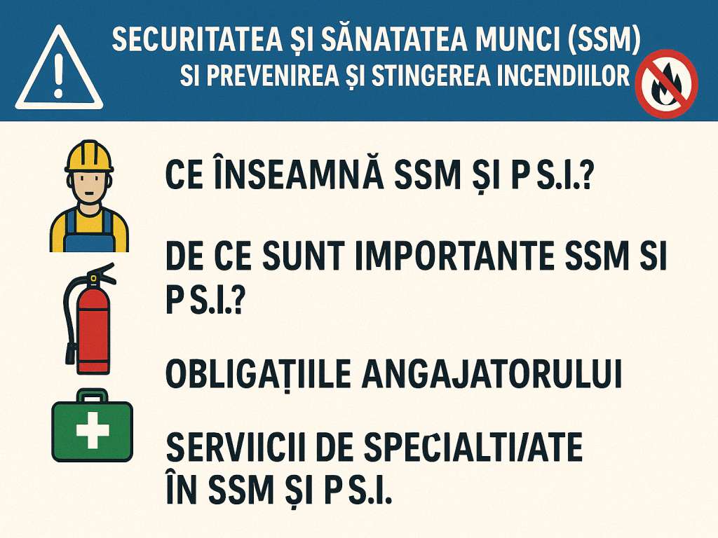 Securitatea și Sănătatea Muncii (S.S.M.) și Prevenirea și Stingerea Incendiilor (P.S.I.)